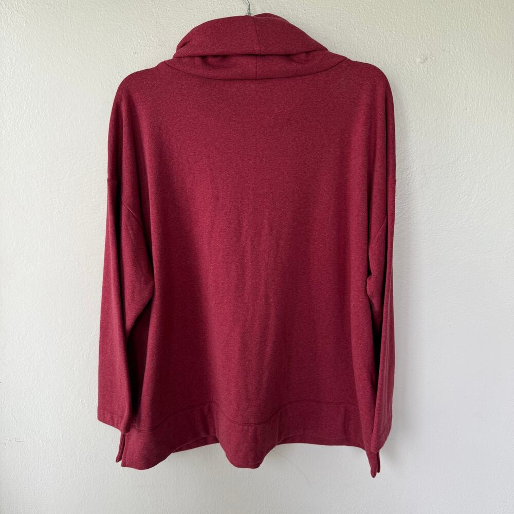 Talbots size 3X plus super soft red cowl neck collar sweatshirt - Picture 6 of 8